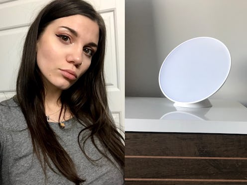 The author and her light therapy lamp. Do light therapy lamps work? One writer chronicles her week w...