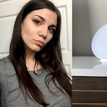 The author and her light therapy lamp. Do light therapy lamps work? One writer chronicles her week w...