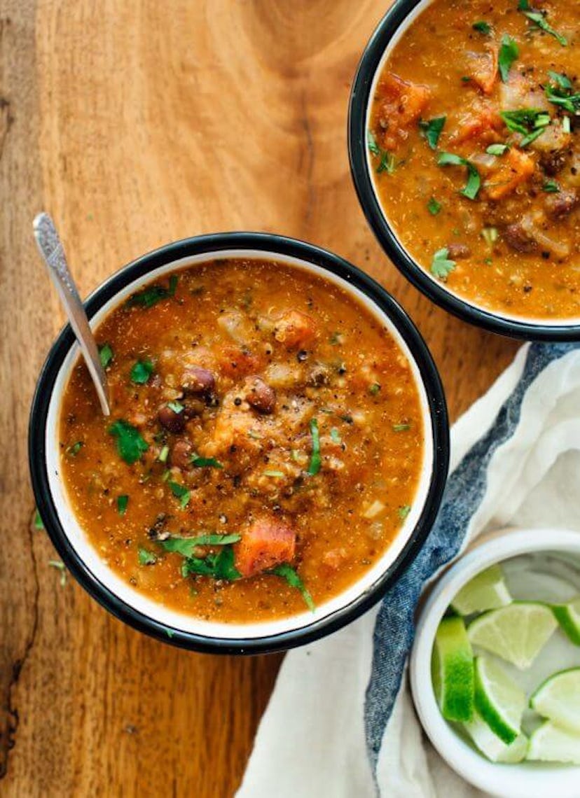 two bowls of mexican quinoa stew