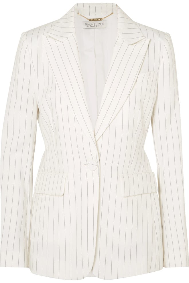 Dominique Pinstriped Crepe Blazer