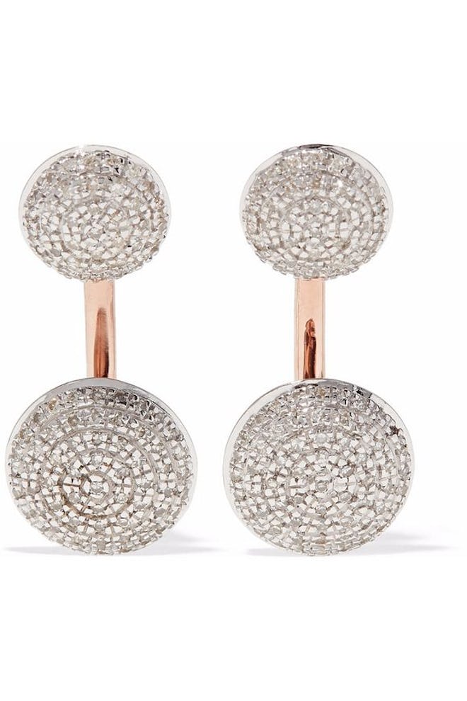 MONICA VINADER Stellar rose gold-plated diamond earrings