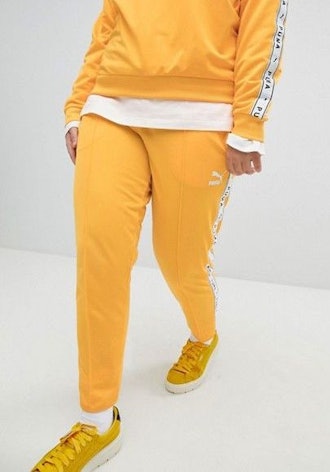 Taped Side Stripe Track Pants In Yellow