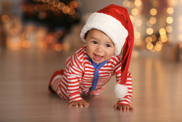 baby in santa hat