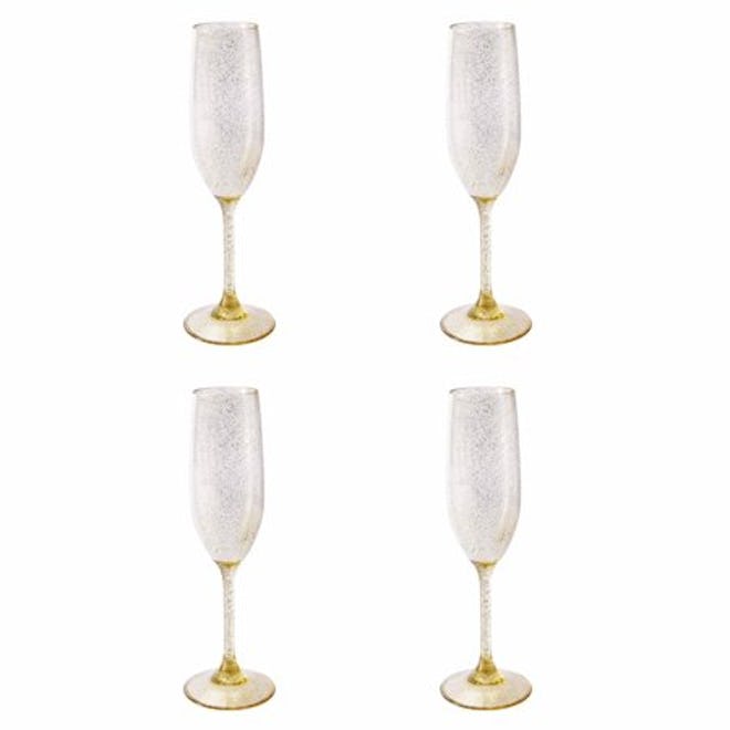 Mainstays Acrylic Gold Confetti Glitter Champagne Flute, Set of 4