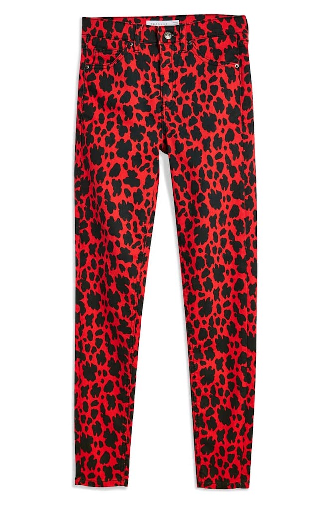 Topshop Leopard Print Jeans