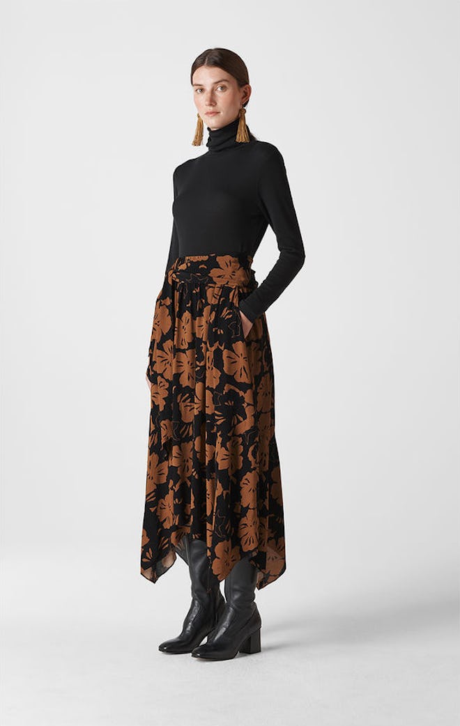 Ari Hibiscus Belted Skirt