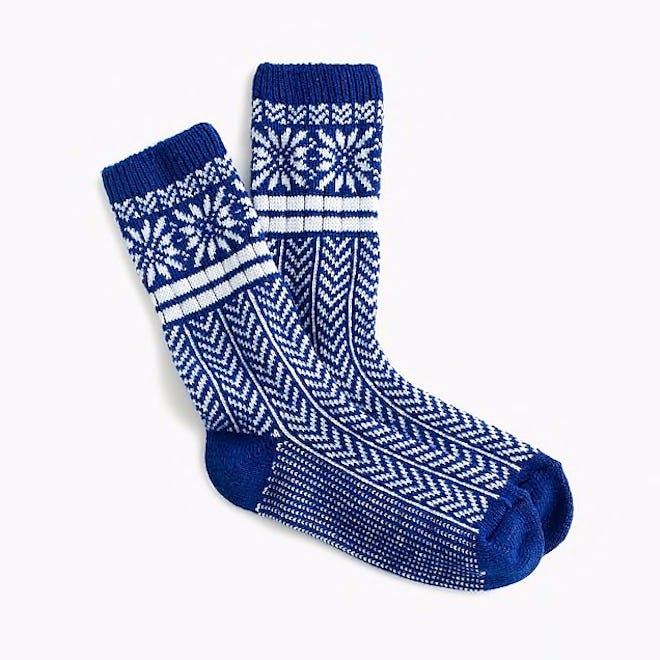 Fair Isle Snowflake Socks
