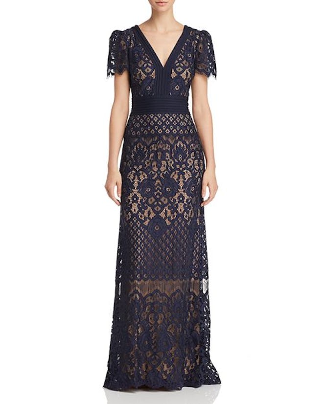 Lace-Overlay Gown