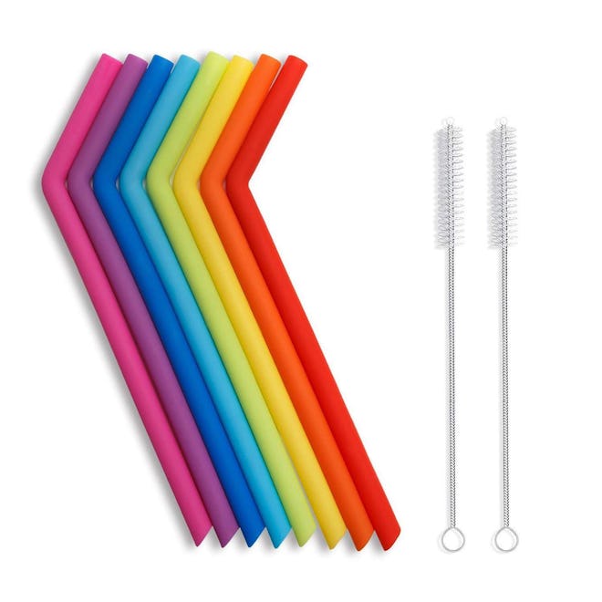 Hiware Reusable Silicone Straws (Set of 10)