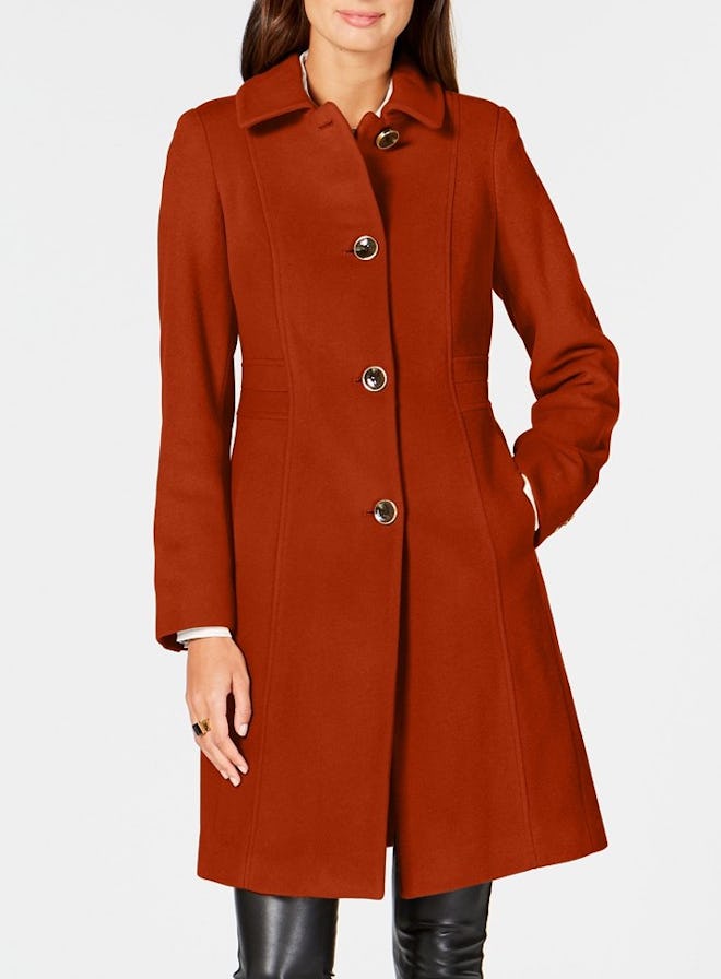 Single-Breasted Club-Collar Coat