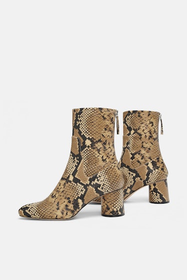 Heeled Animal Print Ankle Boots