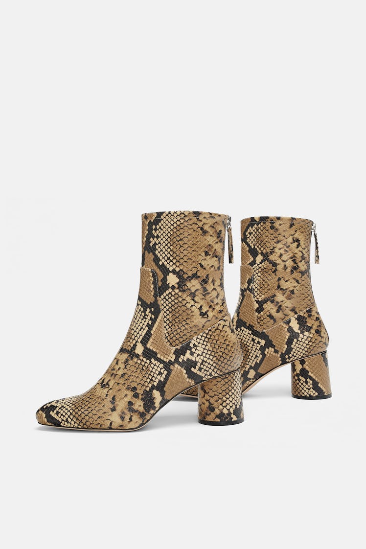 Heeled Animal Print Ankle Boots