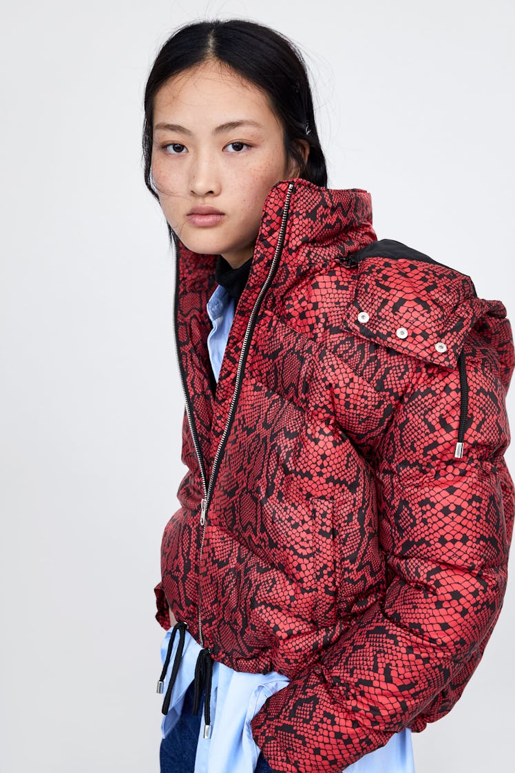 Animal Print Puffer Jacket