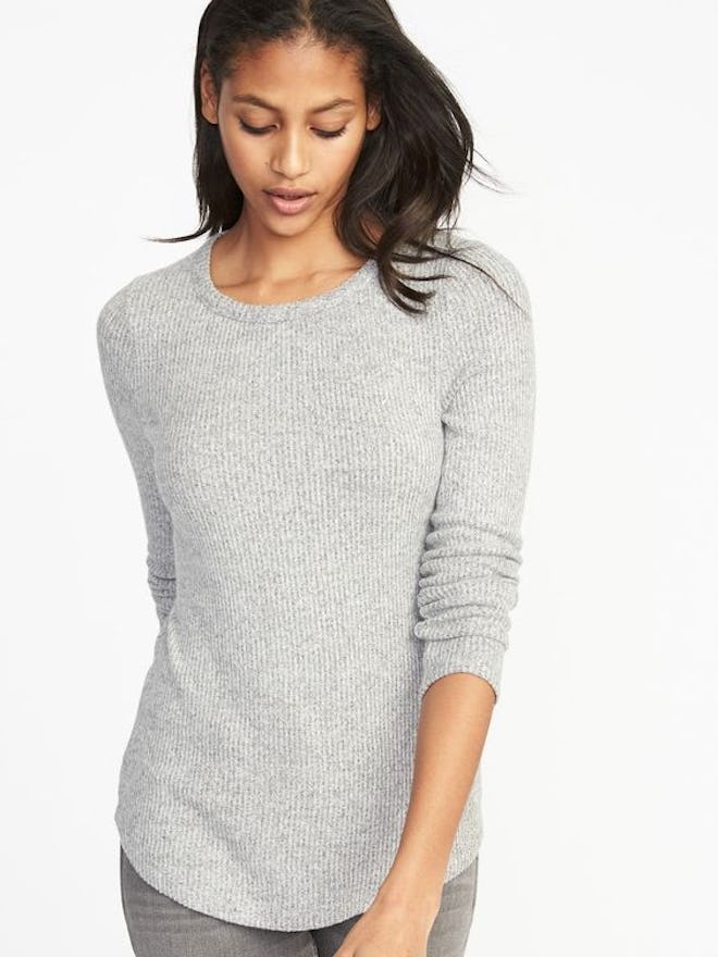 Slim-Fit Luxe Rib-Knit Top for Women