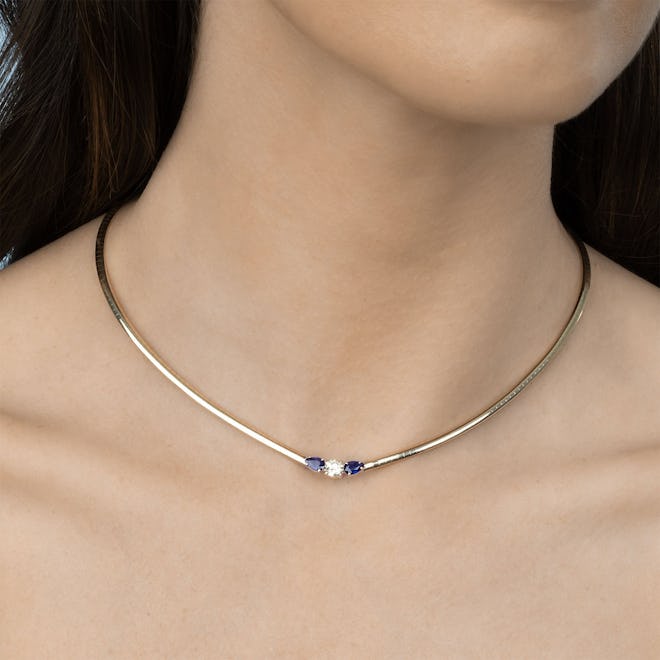 Diamond and Blue Sapphire Darling Necklace