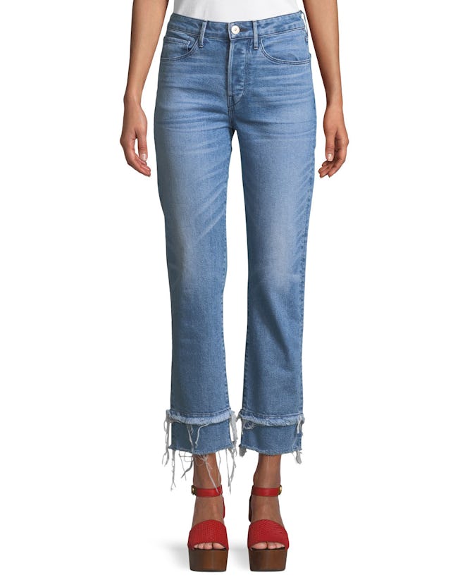 W3 Petal Slim Straight-Leg Cropped Jeans