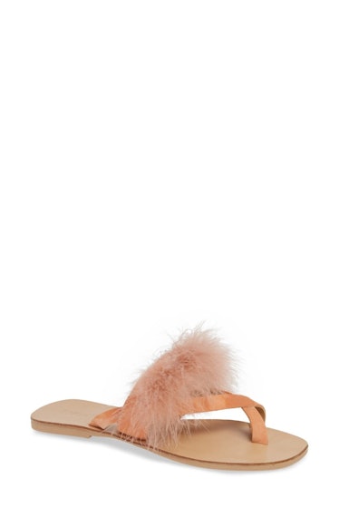 TOPSHOP Holly Fluff Slide Sandal 