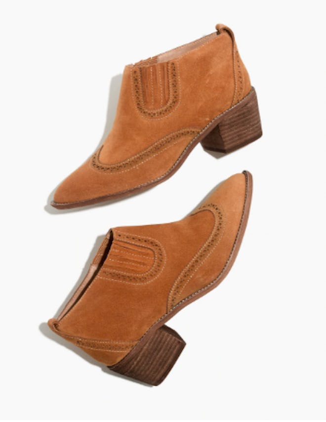 The Grayson Brogue Chelsea Boot in Amber Brown
