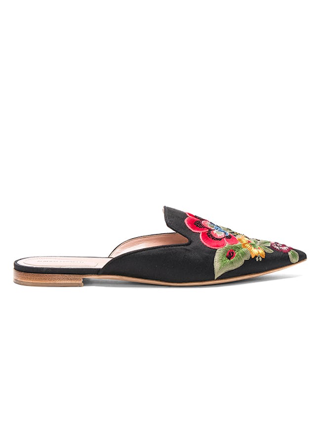 Flower Embroidered Mules