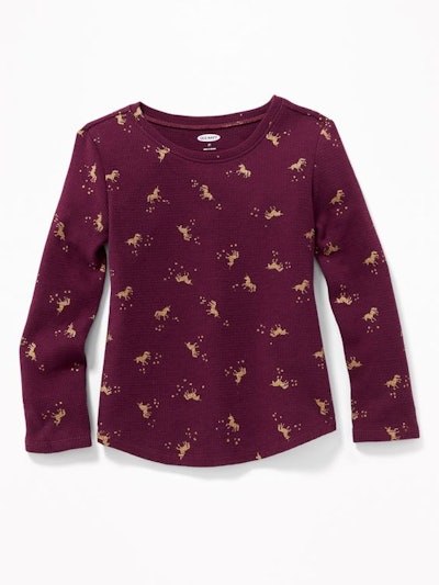 Printed Thermal-Knit Tee for Toddler Girls