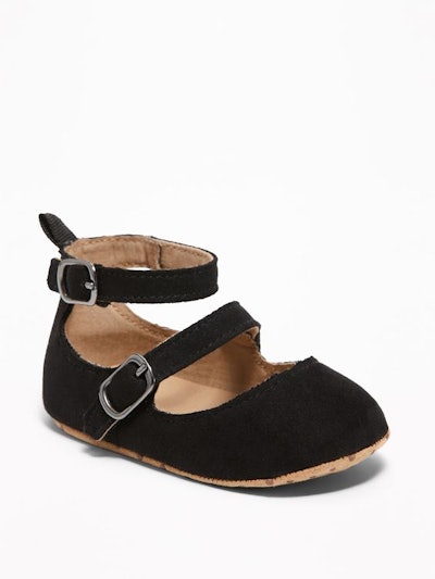 Faux-Suede Double-Strap Ballet Flats for Baby