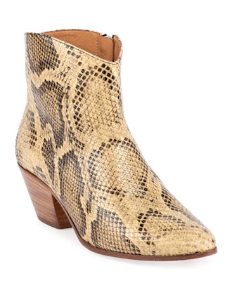 Dacken Snake-Print Ankle Boots