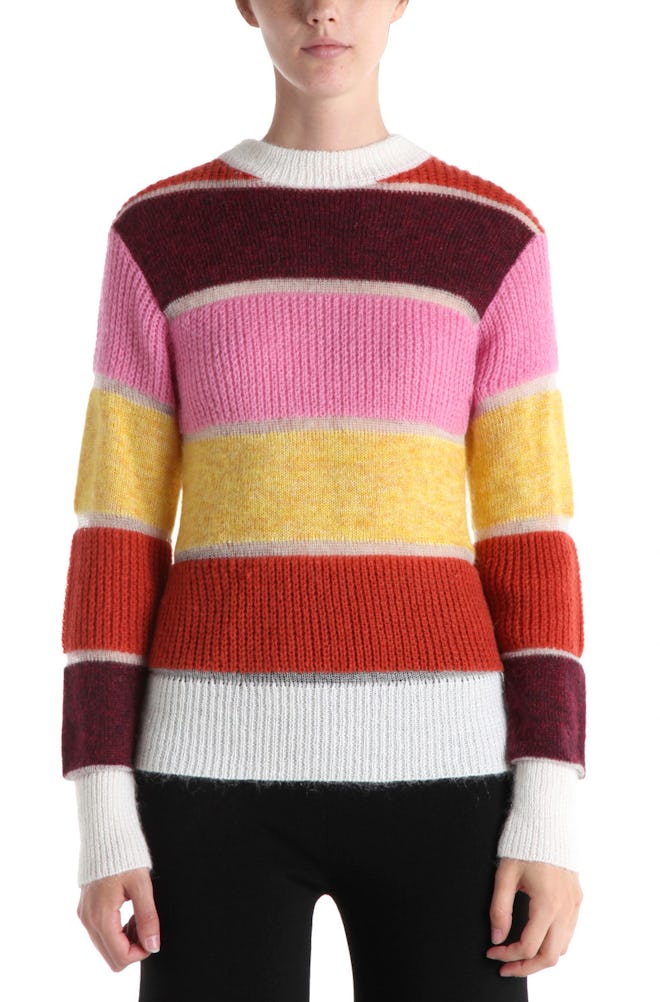 Massimo Mohair Color Blocked Pullover Pink