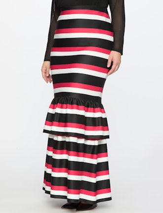 Trumpet Maxi Skirt with Ruffle  