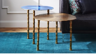 Bronze And Atol Bamboo Bunching Side Tables