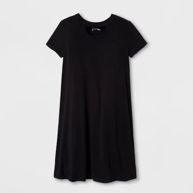 Girls' Short Sleeve Open Neck Dress - art class™ Black