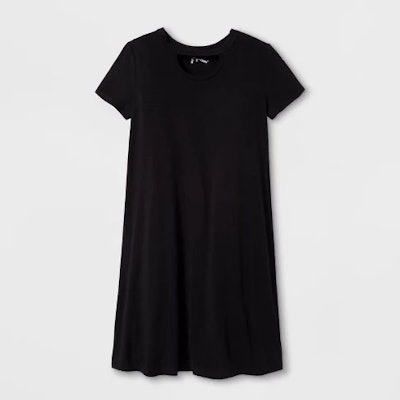 Girls' Short Sleeve Open Neck Dress - art class™ Black