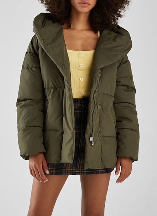Short Puffer Jacket With Hood