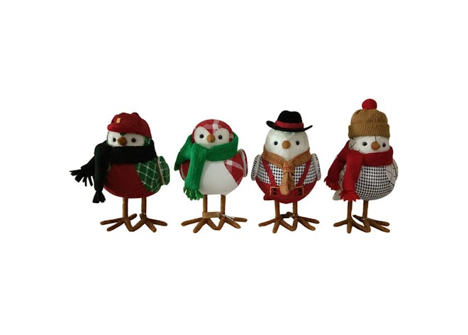 Fabric Toymaker Bird Holiday Figurine Set