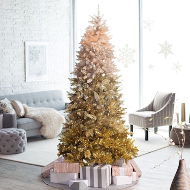 Pre-Lit Vintage Gold Ombre Spruce Christmas Tree