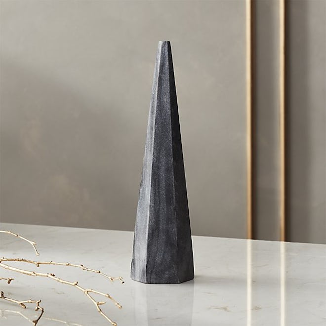 Grey Marble Facet Tree 11"