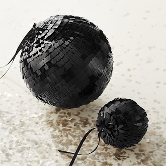 Flapper Large Black Disco Ball Ornament