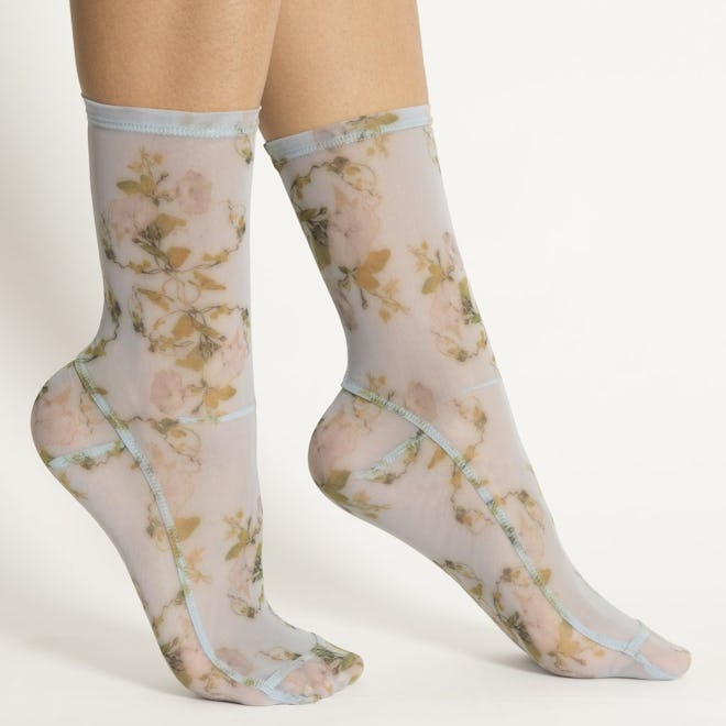 Rosendal Floral Mesh Socks