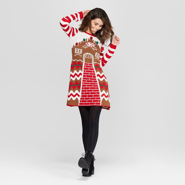 Women's Ugly Christmas Gingerbread House Dress