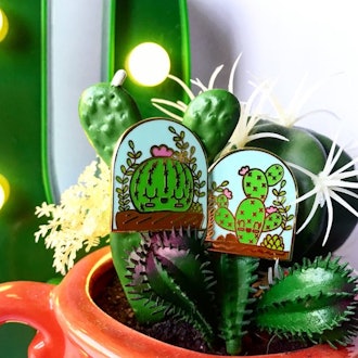 Kawaii Cactus Enamel Lapel Pins