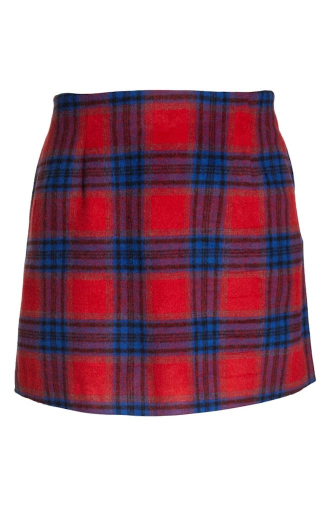 Melton Plaid Miniskirt
