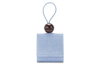 Sky Blue Croco Embossed Ball Bag