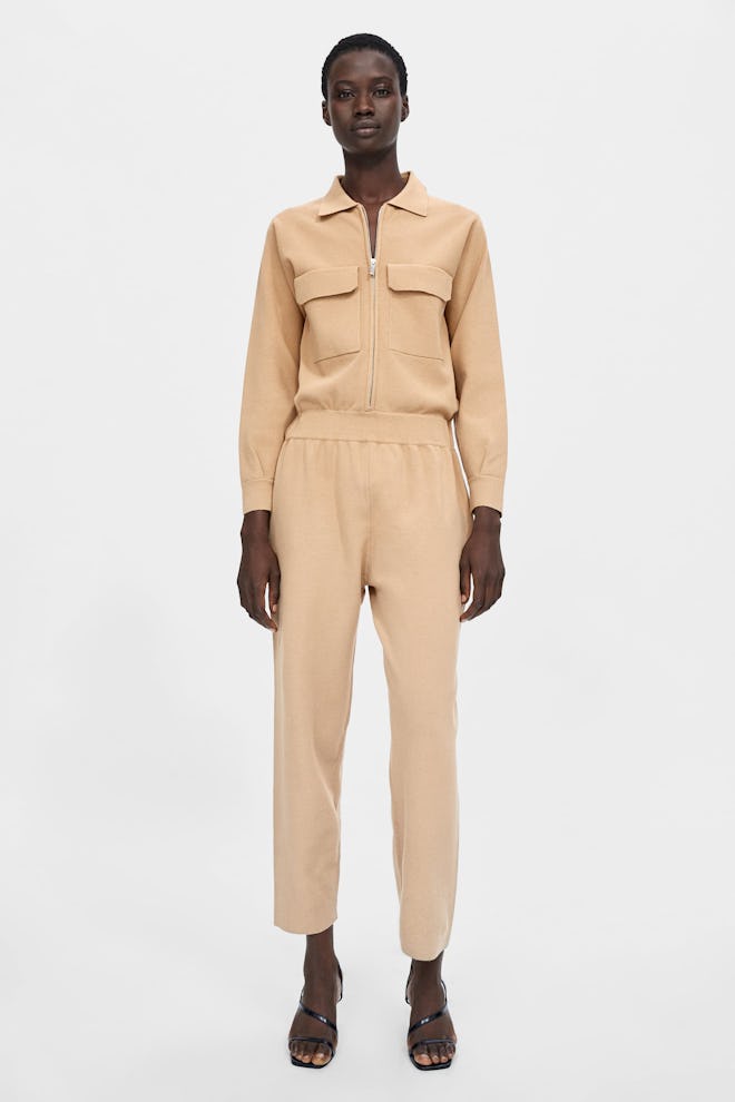 Shirt-Style Jumpsuit With Pockets