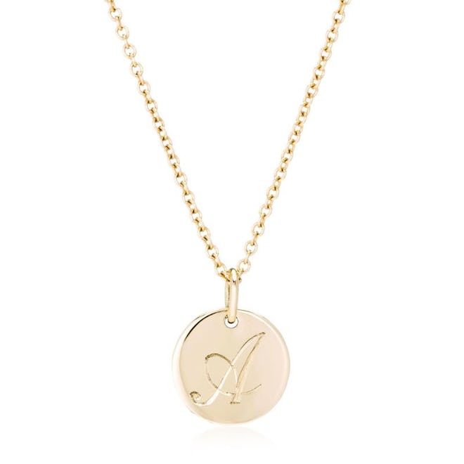 Small 14K Gold Initial Necklace