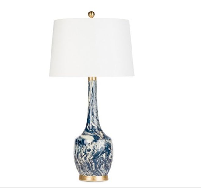 Harlow Table Lamp, Blue & White Marble