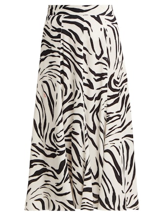 Zebra Print Midi Skirt