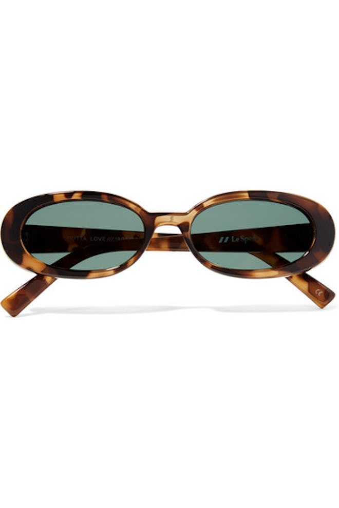 Outta Love Oval-Frame Tortoiseshell Acetate Sunglasses