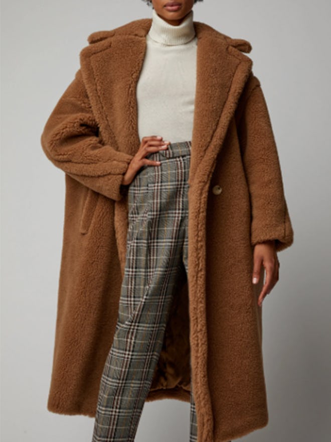 Teddy Double-Breasted Faux Fur Coat