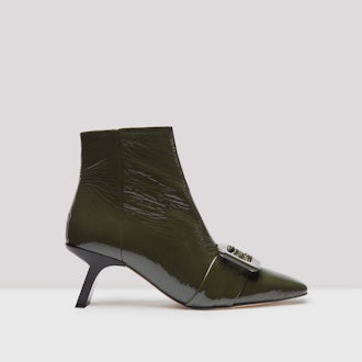 Henriette Calke Green Glossed Boots
