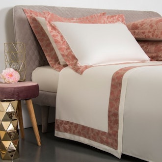 Romantic Aura Border Sheet Set, Beige/Stucco Pink, Cal King