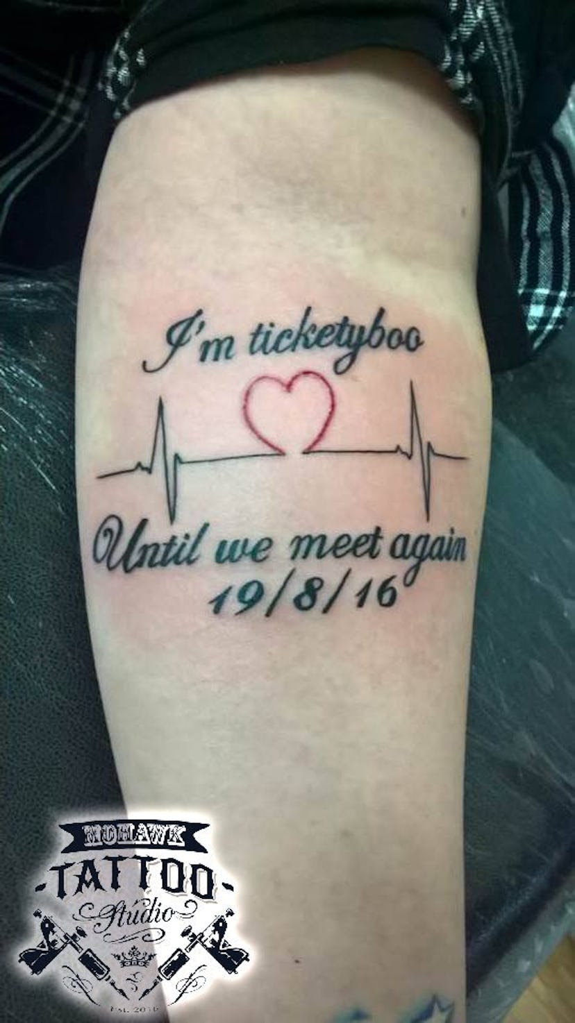 heartbeat tattoo, meaningful memorial tattoo ideas